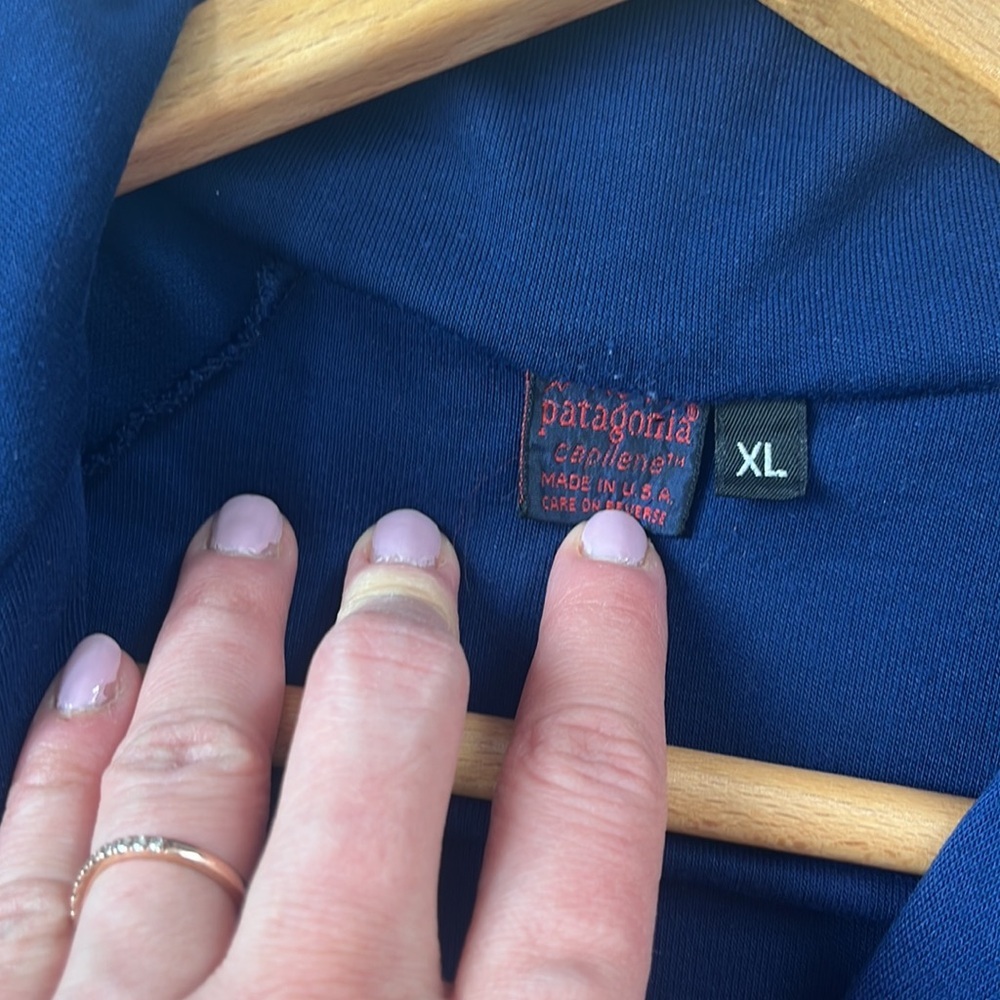 Patagonia Quarter Zip Pullover Sweater Capilene Blue Size Extra Large - Picture 2 of 9